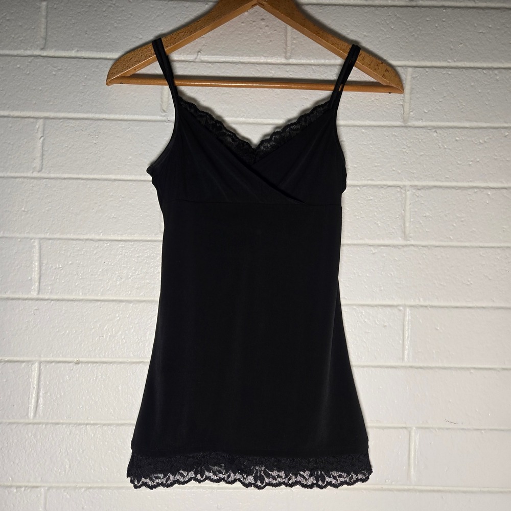 Coolwear USA Camisole Large Lace Trim Tank Top Y2K Going Out Layer Babydoll Goth